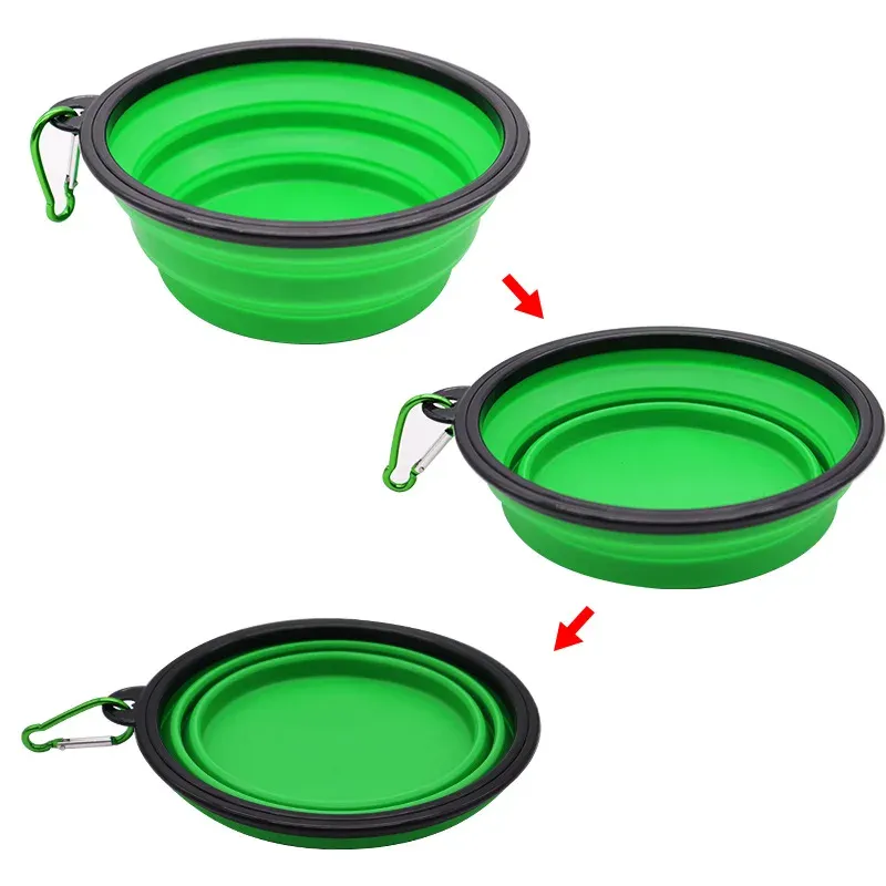 Gamelle pliable en silicone pour animaux de compagnie avec mousqueton 4