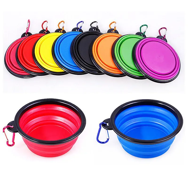 Bol pliant en silicone pour chien en extérieur