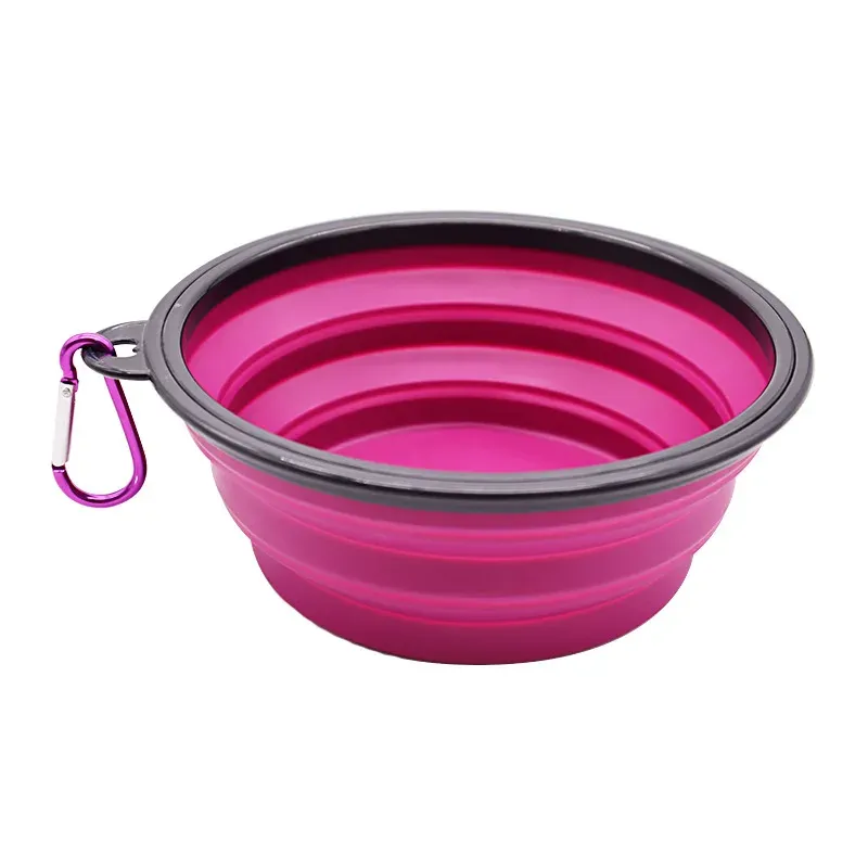 Gamelle pliable en silicone pour animaux de compagnie avec mousqueton 15