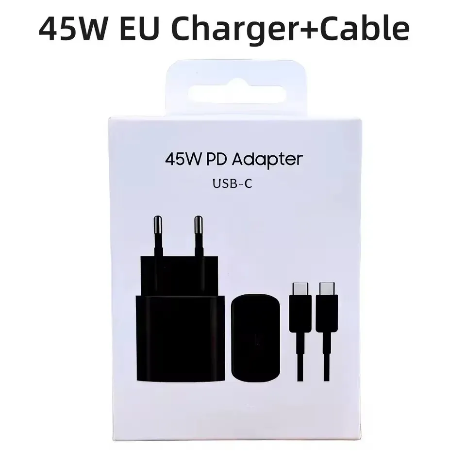 Chargeur PD 45W Samsung, adaptateur de charge rapide pour Galaxy S25, S24, S23, S22, S21, S20, Z Flip, Z Fold, A17, A16, A26, A36 5