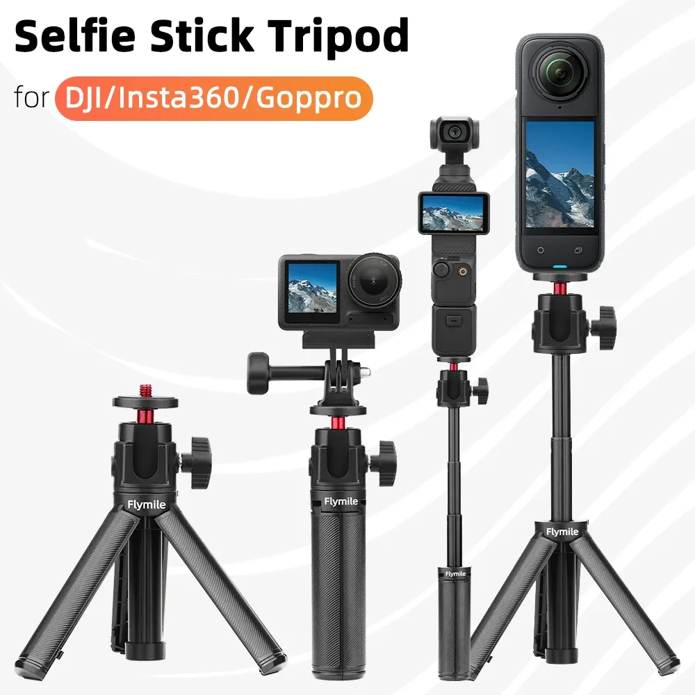 Perche à selfie et trépied avec accessoires pour DJI Osmo Pocket 4, Osmo Pocket 3 et Insta360 X6, X5, X4, X3, Ace Pro 2