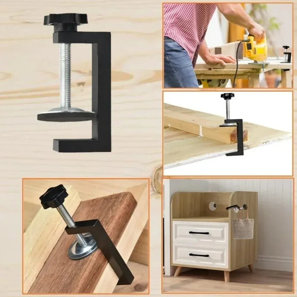 Pince de serrage réglable type G, 10-57 mm, pour installation d'armoires et de tiroirs, portable, outil pour travail du bois 4
