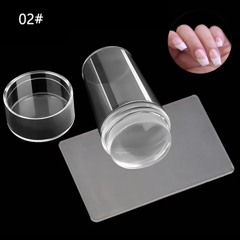 Kit de tampons et pochoirs pour nail art à la française, plaques d'estampage pour manucure 7