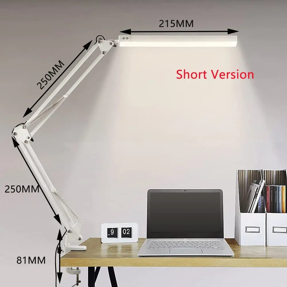 Lampe de bureau LED 10 W à pince, bras articulé, 3 températures de couleur et 10 niveaux de luminosité 6