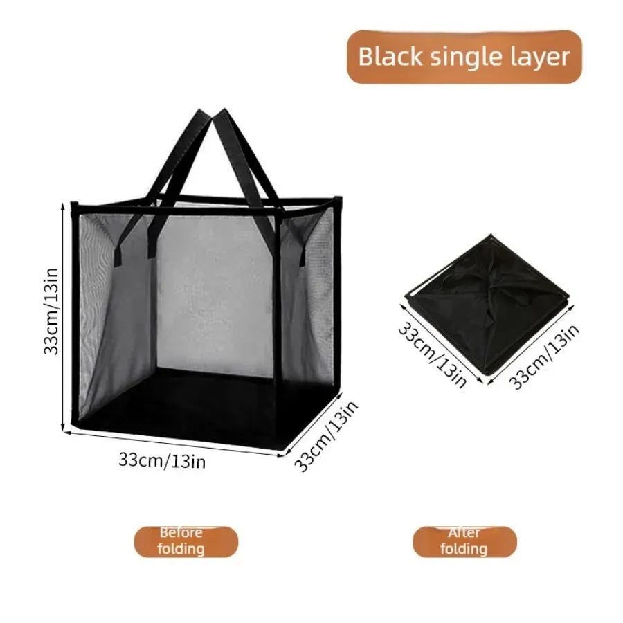 Panier à linge pliable en maille carrée grand format avec poignées renforcées 6