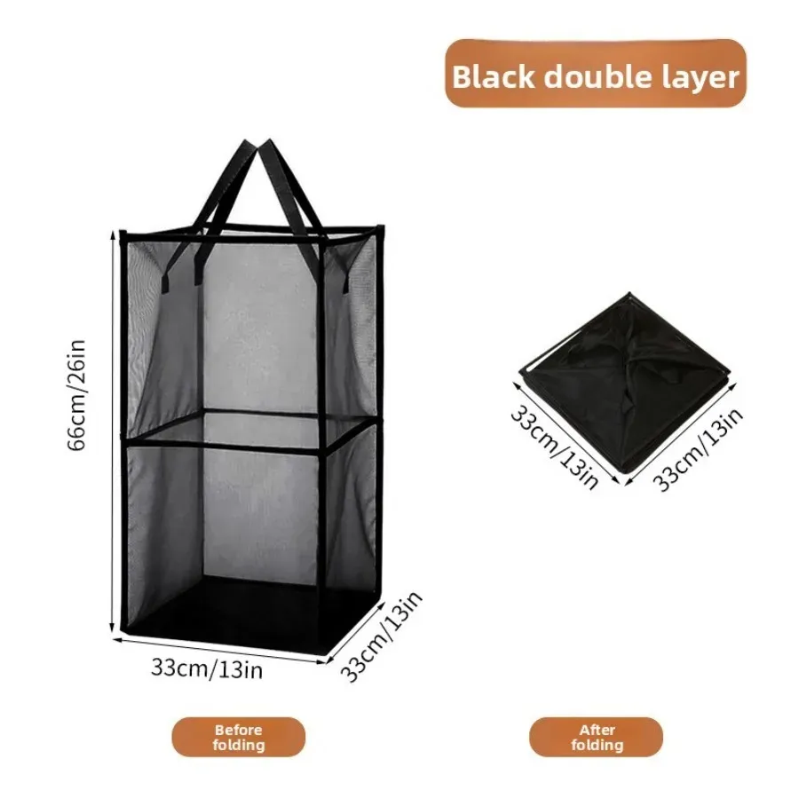 Panier à linge pliable en maille carrée grand format avec poignées renforcées 8