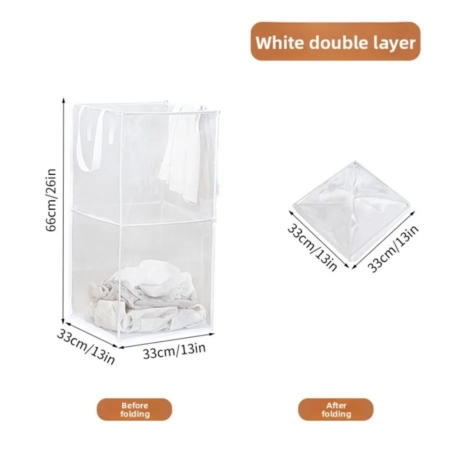 Panier à linge pliable en maille carrée grand format avec poignées renforcées 10