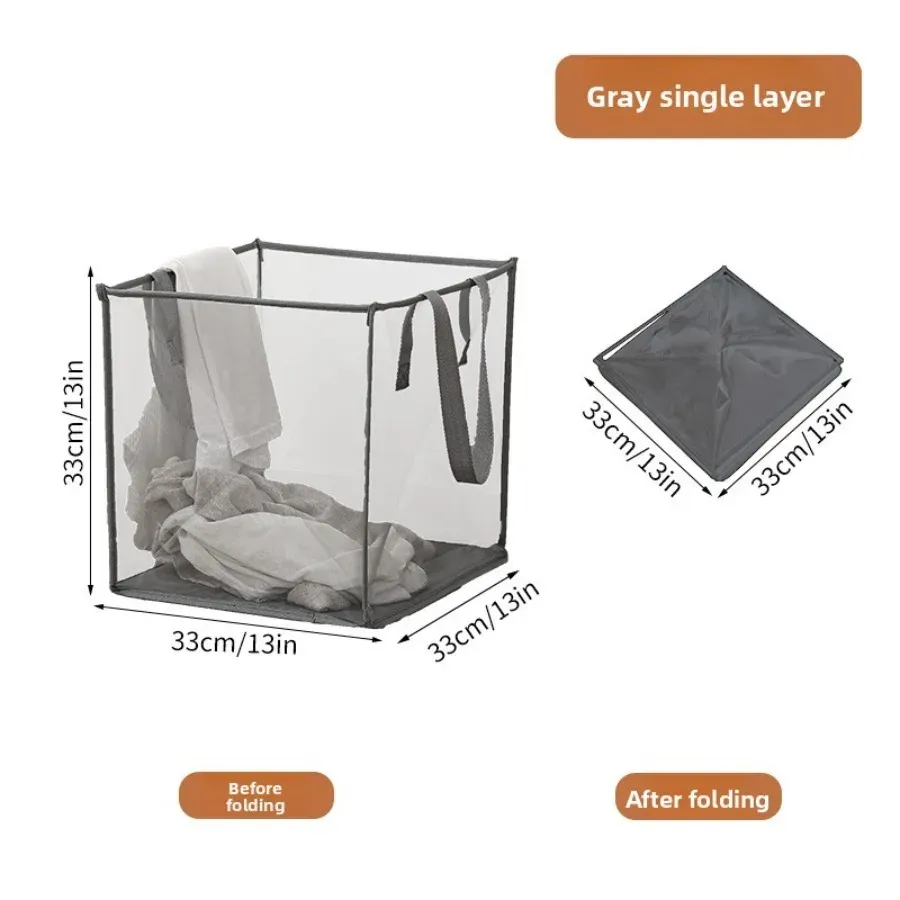 Panier à linge pliable en maille carrée grand format avec poignées renforcées 9