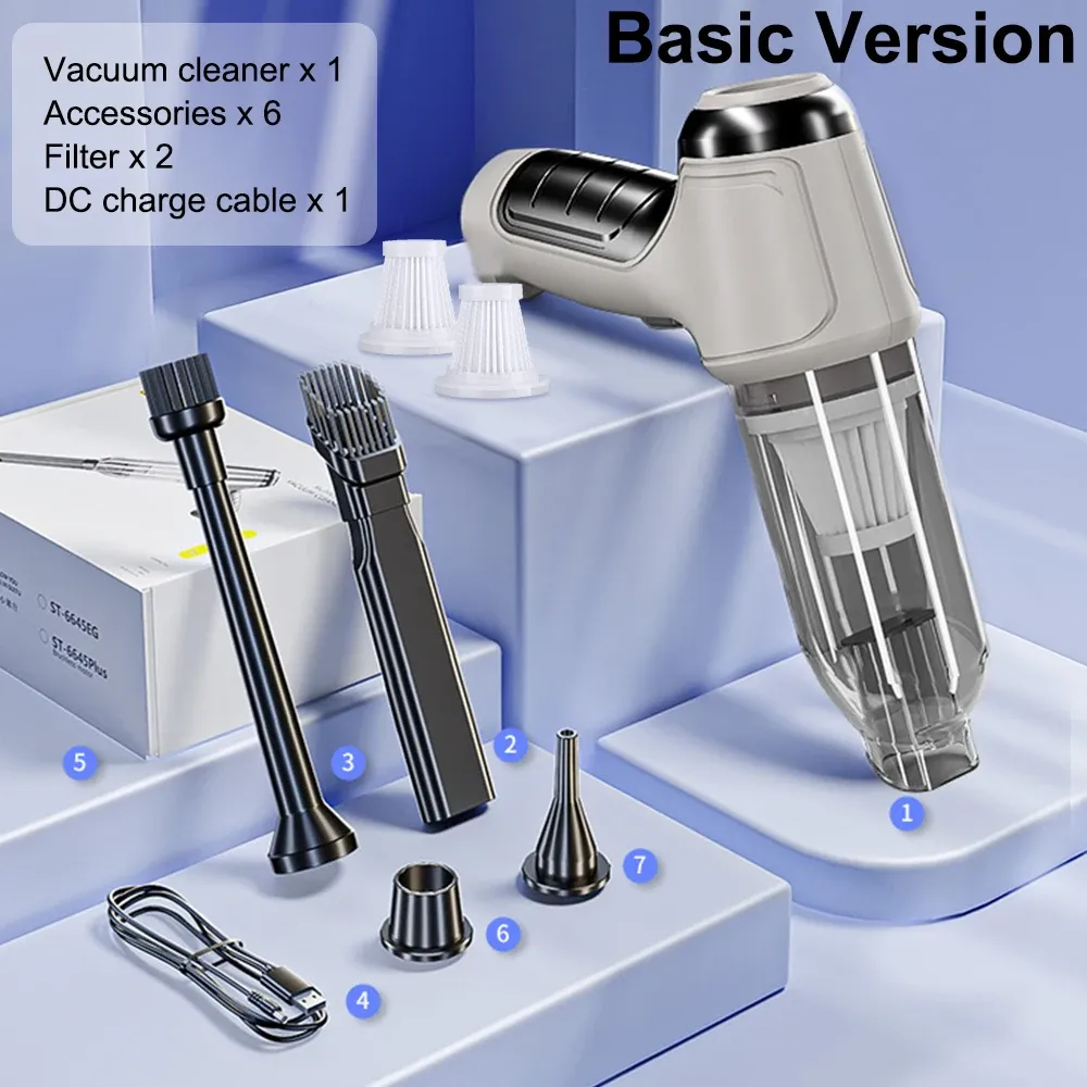 Aspirateur portable sans fil pour voiture et maison, mini nettoyeur, souffleur haute puissance, aspiration de bain, 95000 Pa 8