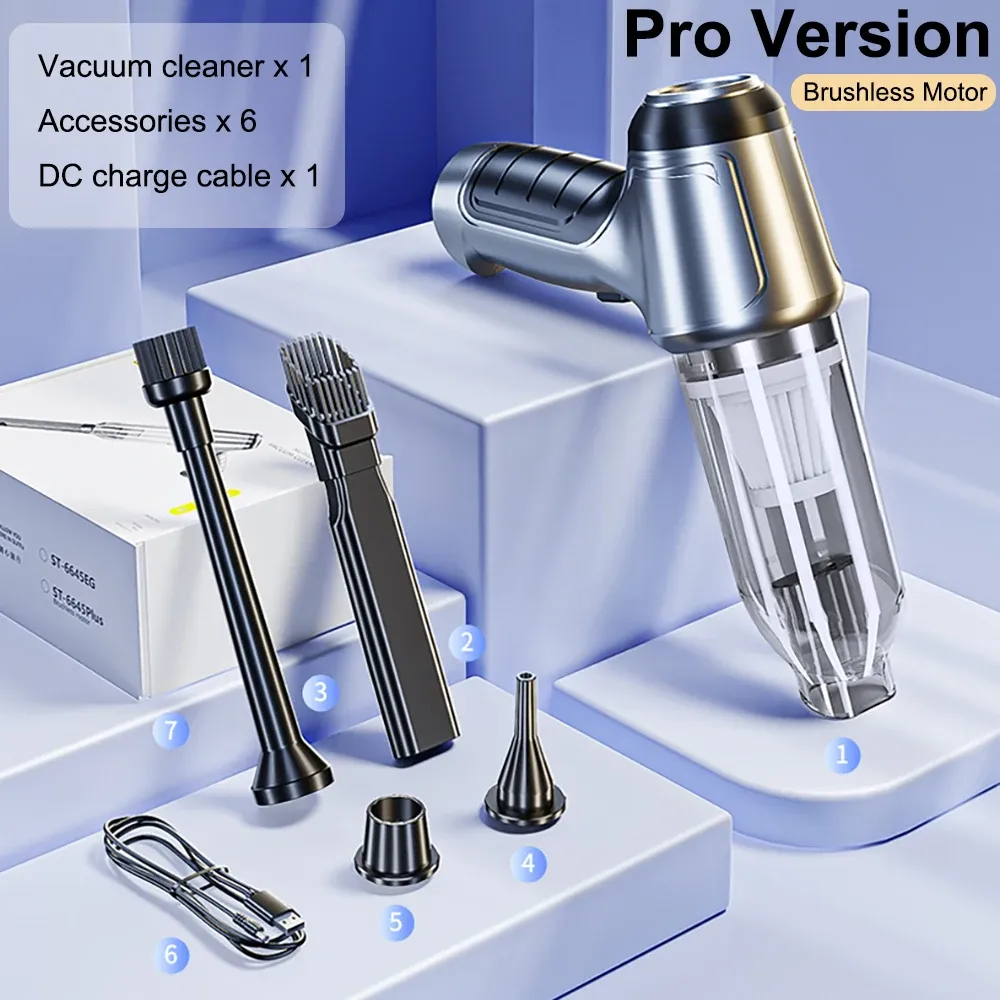 Aspirateur portable sans fil pour voiture et maison, mini nettoyeur, souffleur haute puissance, aspiration de bain, 95000 Pa 12