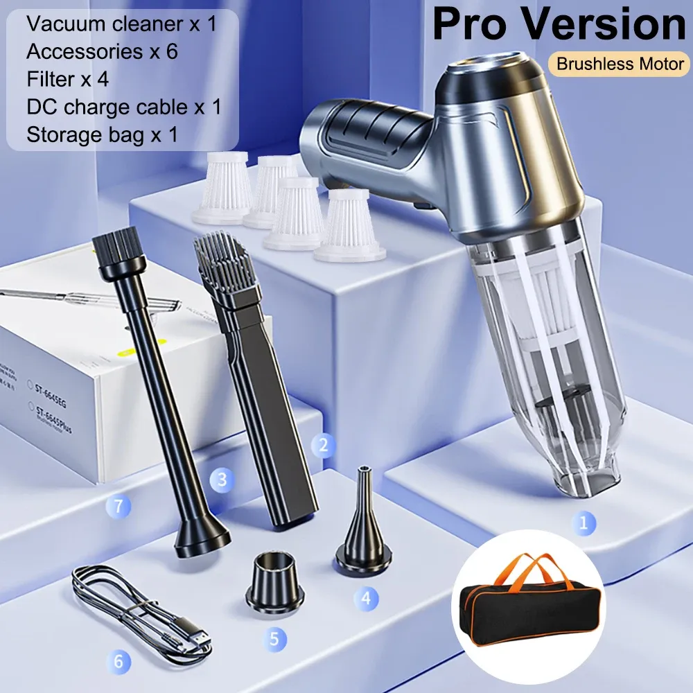 Aspirateur portable sans fil pour voiture et maison, mini nettoyeur, souffleur haute puissance, aspiration de bain, 95000 Pa 10