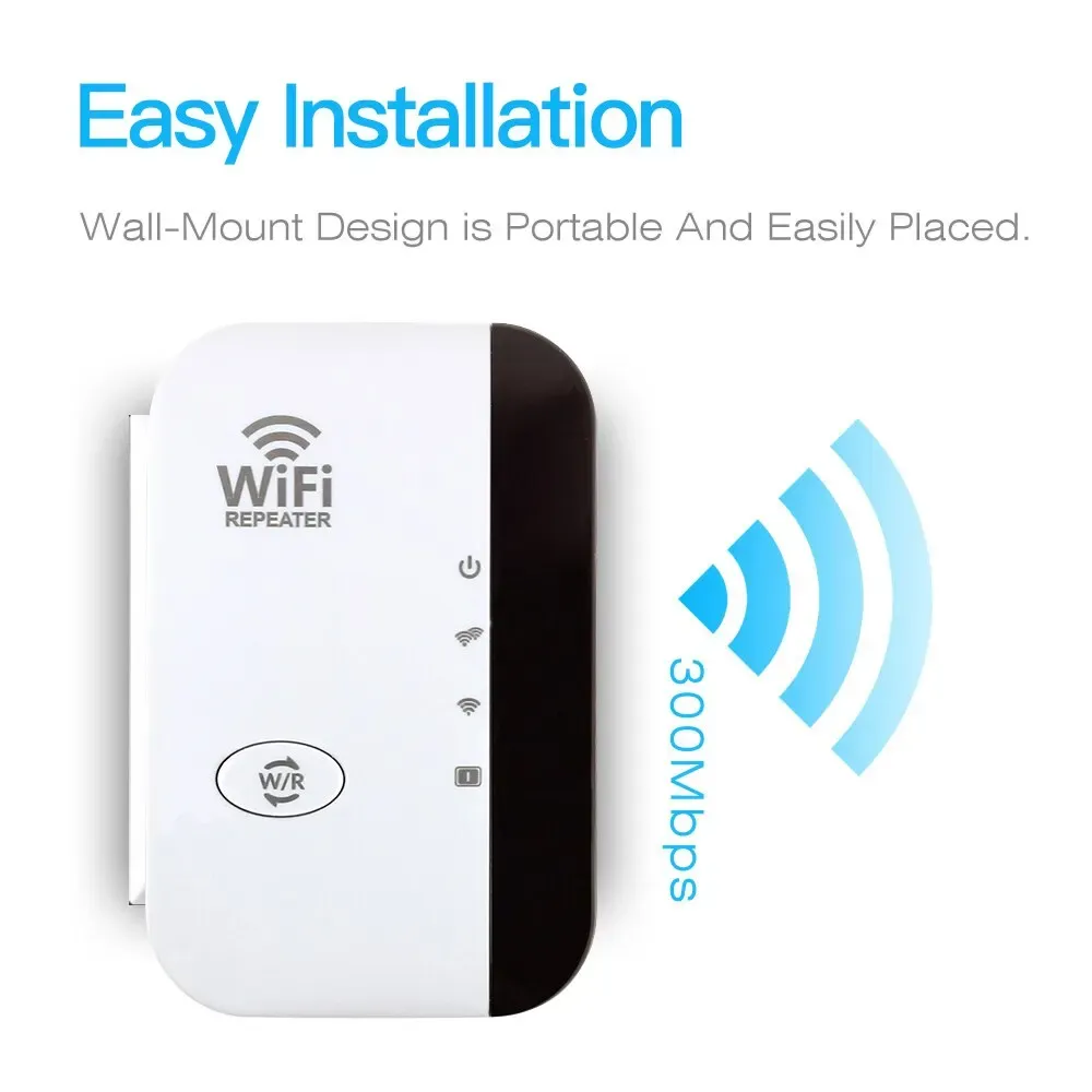 FENVI Répéteur WiFi sans fil 300 Mbps, extension de portée WiFi, amplificateur de signal WiFi 802.11n 2