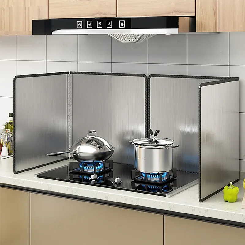 Écran anti-éclaboussures en acier inoxydable pour friture, protection contre les projections d'huile et de graisse pour cuisinière à gaz - Image 1