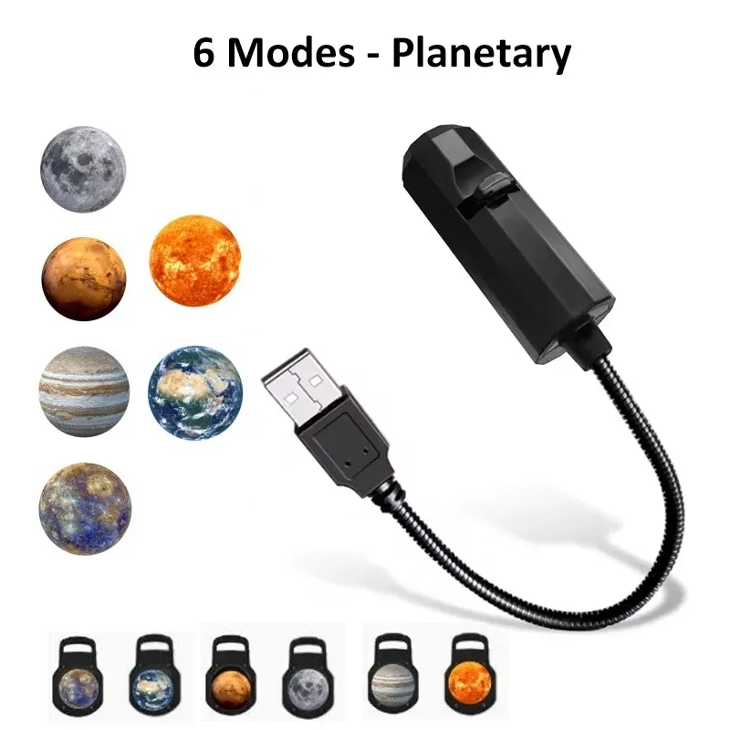 Projecteur USB à scènes rotatives pour Halloween et Noël, veilleuse lune pour mur et plafond 8