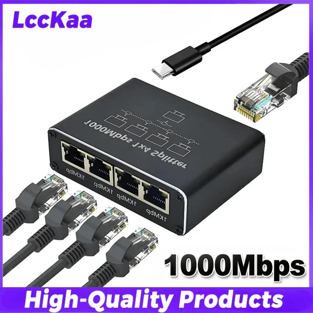 Commutateur Ethernet Gigabit 1000 Mbps, répartiteur RJ45 1 vers 2/3/4 ports, adaptateur d'extension LAN pour routeur, PC et ordinateur portable 8