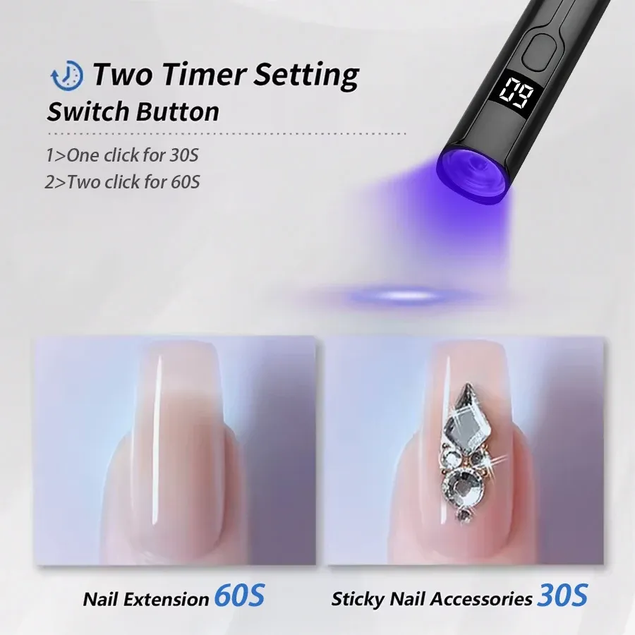 Lampe à ongles UV utilisée lors d'une manucure à domicile