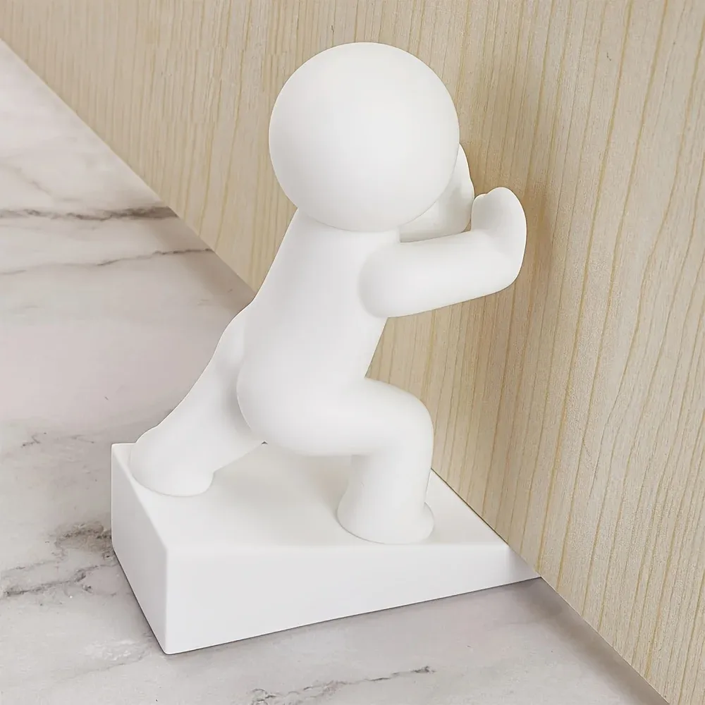 Lot de 3 butées de porte en plastique blanches, modernes et minimalistes, pour la maison et le bureau, usage intérieur et extérieur 4