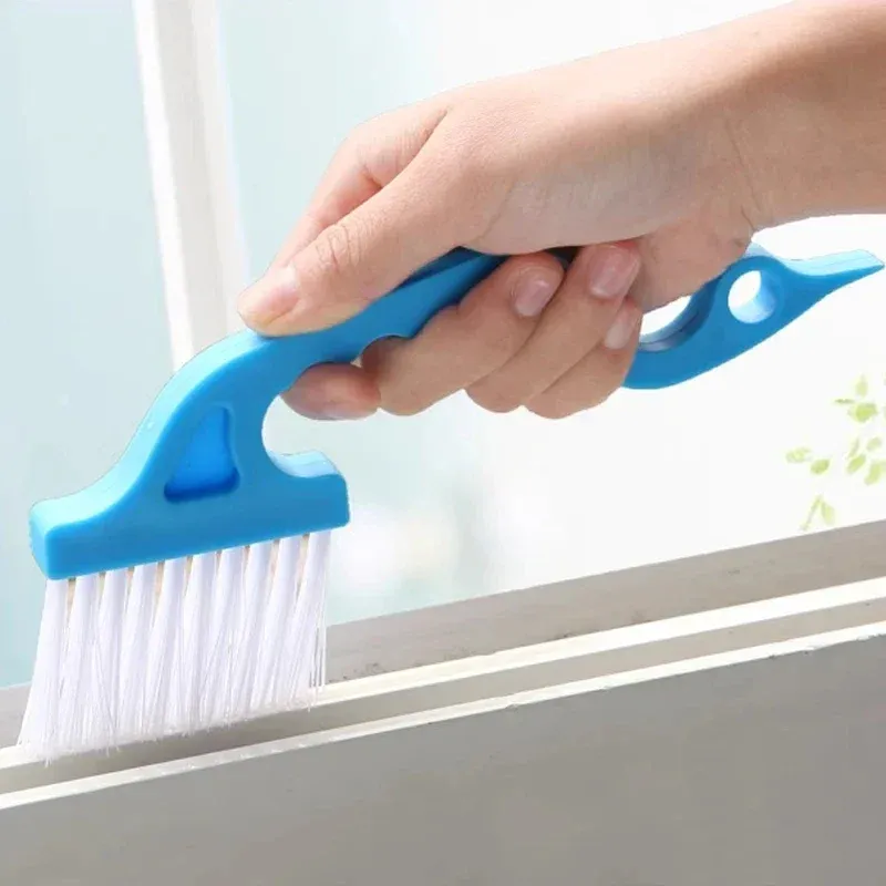 Brosse 2 en 1 pour espaces de fenêtre et pelle plate, outil de nettoyage pour cuisine, salle de bain et toilettes - Image 1