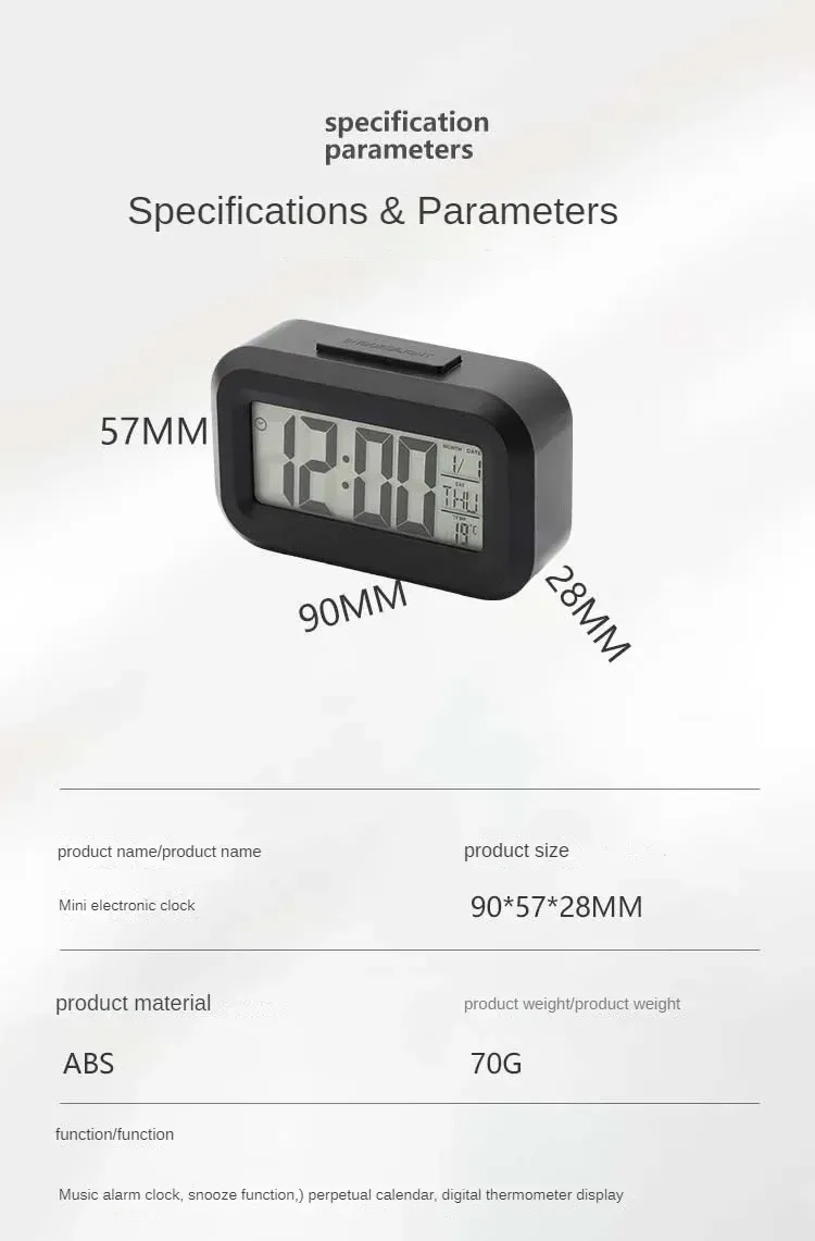 Réveil numérique LED, finition soignée