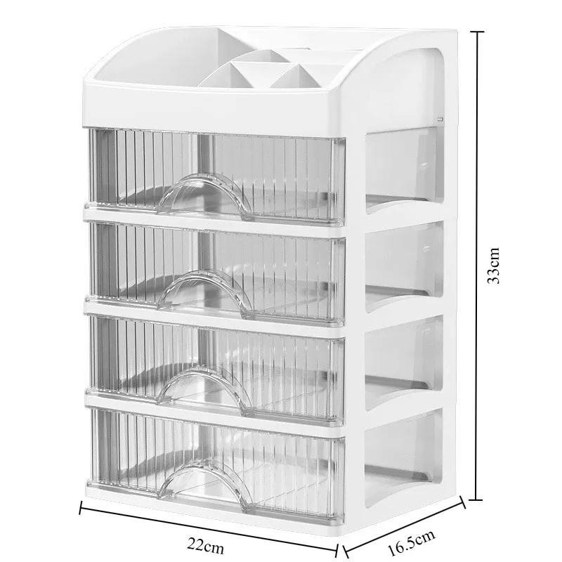 Organisateur de maquillage à tiroirs multiniveaux, boîte de rangement cosmétique transparente, organisateur de coiffeuse pour soins de la peau, rouges à lèvres et parfums 6