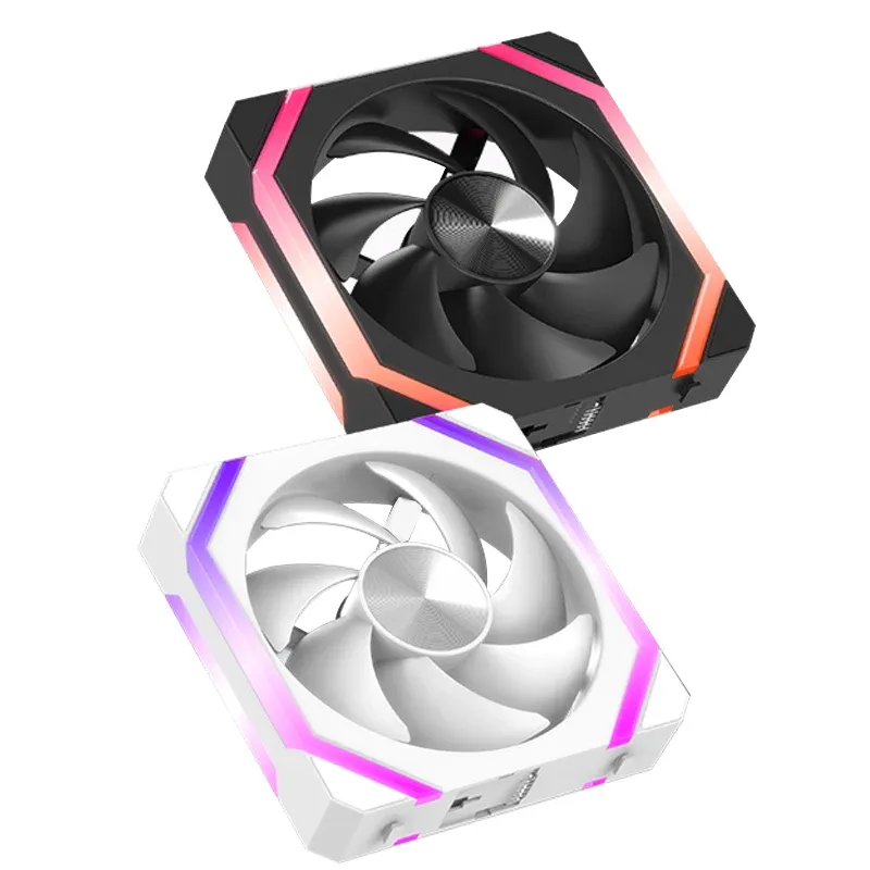 Ventilateur JUMPEAK CS120 ARGB 120 mm, modulaire et empilable, silencieux, kit RGB pour boîtier PC, compatible radiateurs 240 mm et 360 mm 4