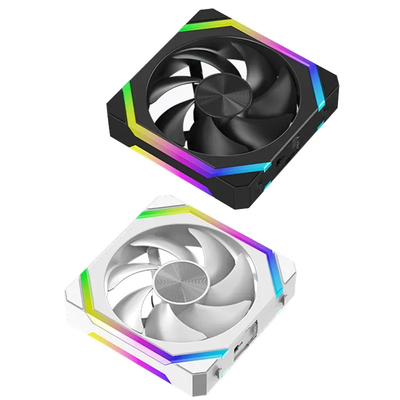 Ventilateur JUMPEAK CS120 ARGB 120 mm, modulaire et empilable, silencieux, kit RGB pour boîtier PC, compatible radiateurs 240 mm et 360 mm 6