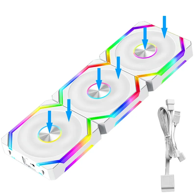 Ventilateur JUMPEAK CS120 ARGB 120 mm, modulaire et empilable, silencieux, kit RGB pour boîtier PC, compatible radiateurs 240 mm et 360 mm 13