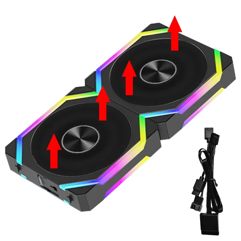 Ventilateur JUMPEAK CS120 ARGB 120 mm, modulaire et empilable, silencieux, kit RGB pour boîtier PC, compatible radiateurs 240 mm et 360 mm 23