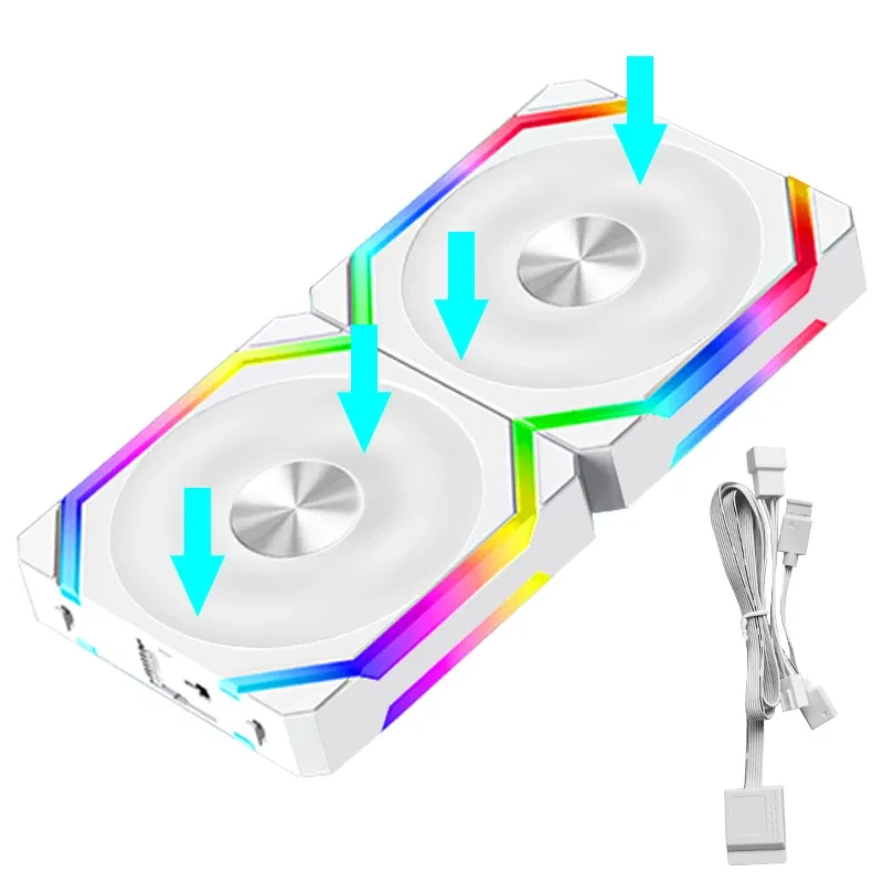 Ventilateur JUMPEAK CS120 ARGB 120 mm, modulaire et empilable, silencieux, kit RGB pour boîtier PC, compatible radiateurs 240 mm et 360 mm 21