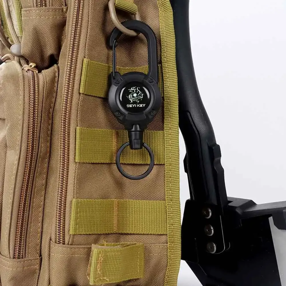 Porte-badge rétractable robuste en fil d'acier haute élasticité, anti-perte, pour vêtements de travail 3