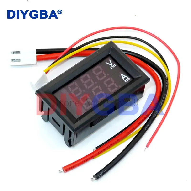 Mini voltmètre numérique et ampèremètre CC 0-100 V 50 A, affichage LED double, avec shunt 2