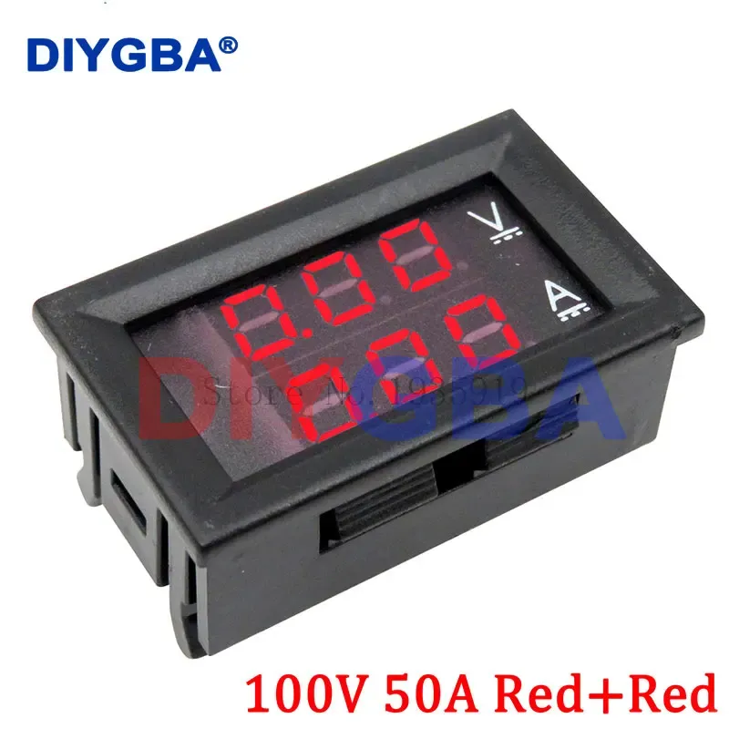 Mini voltmètre numérique et ampèremètre CC 0-100 V 50 A, affichage LED double, avec shunt 8