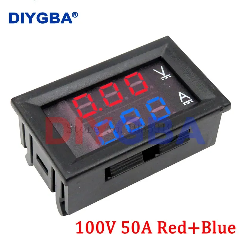 Mini voltmètre numérique et ampèremètre CC 0-100 V 50 A, affichage LED double, avec shunt 7