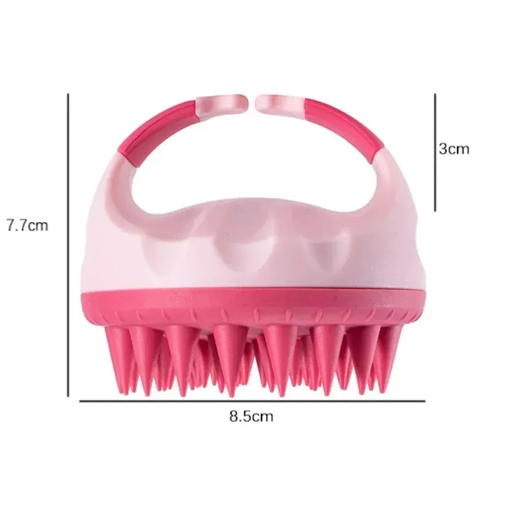 Brosse de massage du cuir chevelu en silicone souple pour le lavage et l'élimination des pellicules 3
