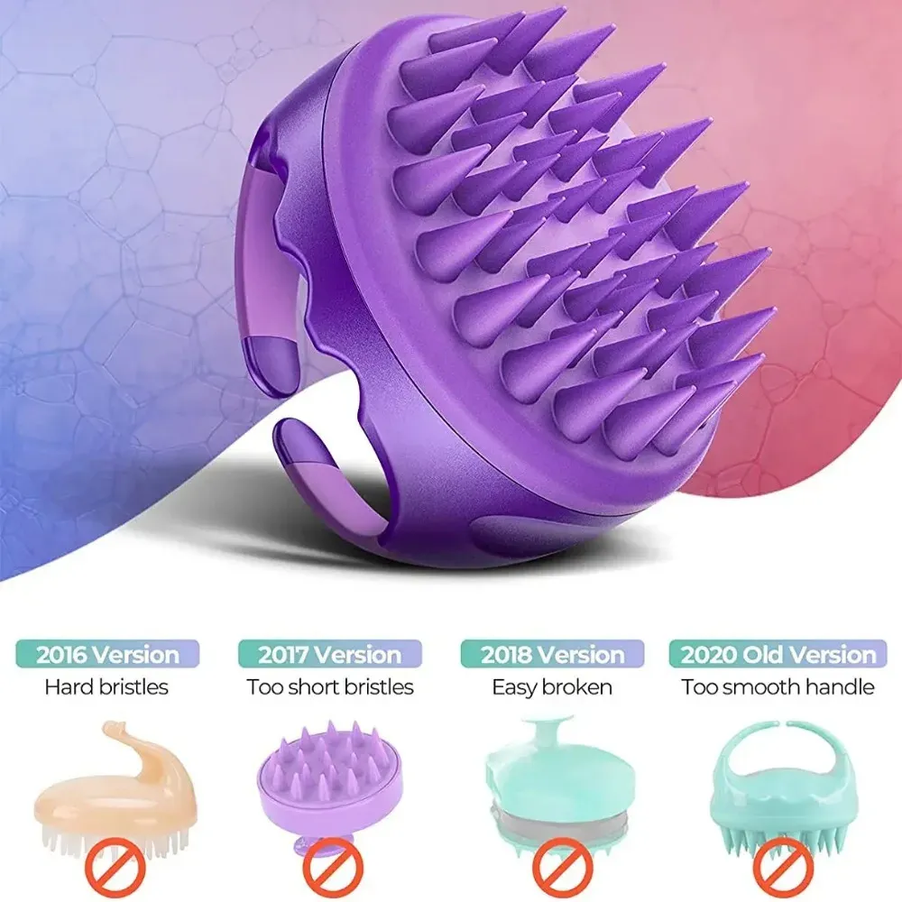 Brosse de massage du cuir chevelu en silicone souple pour le lavage et l'élimination des pellicules 4
