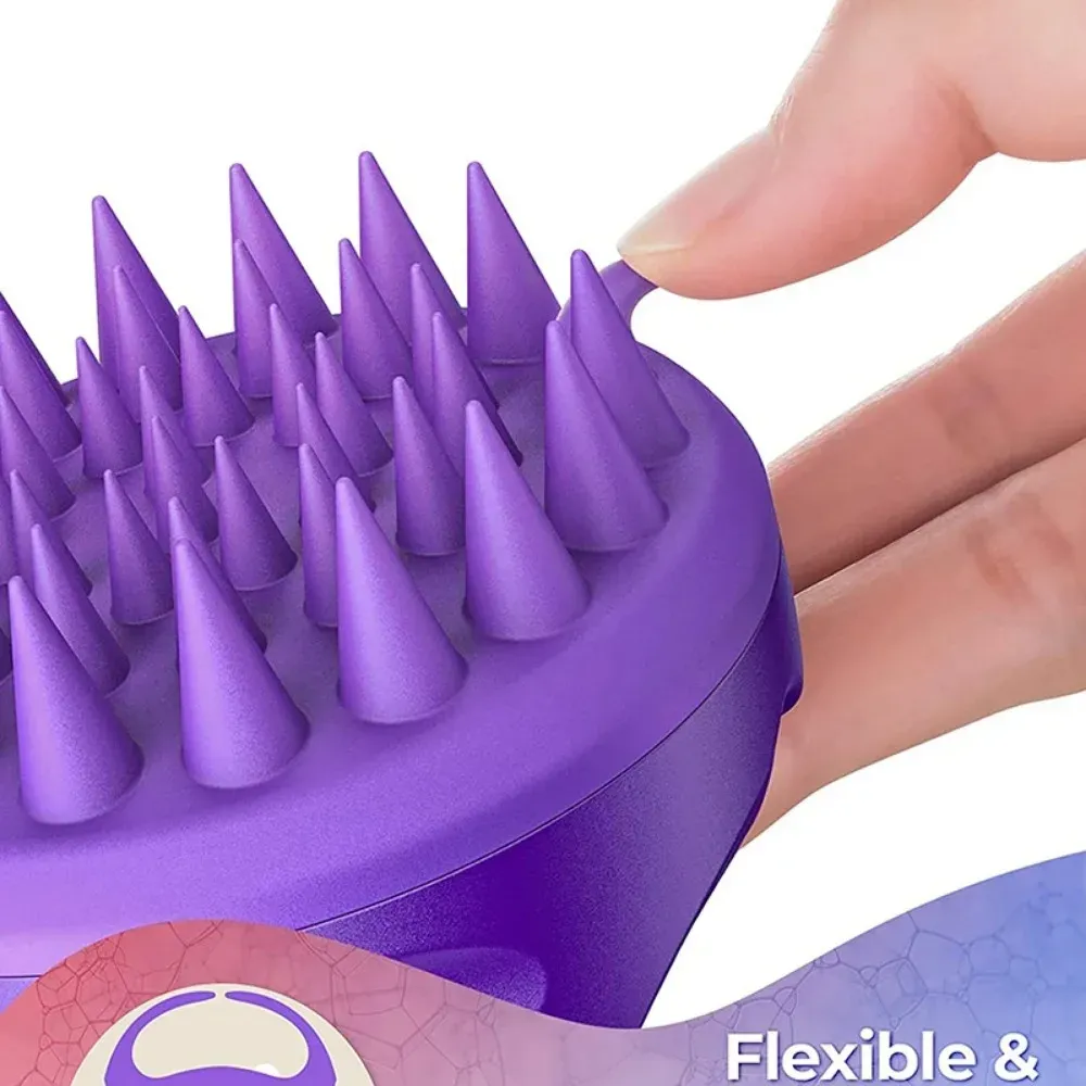 Brosse de massage du cuir chevelu en silicone souple pour le lavage et l'élimination des pellicules 6