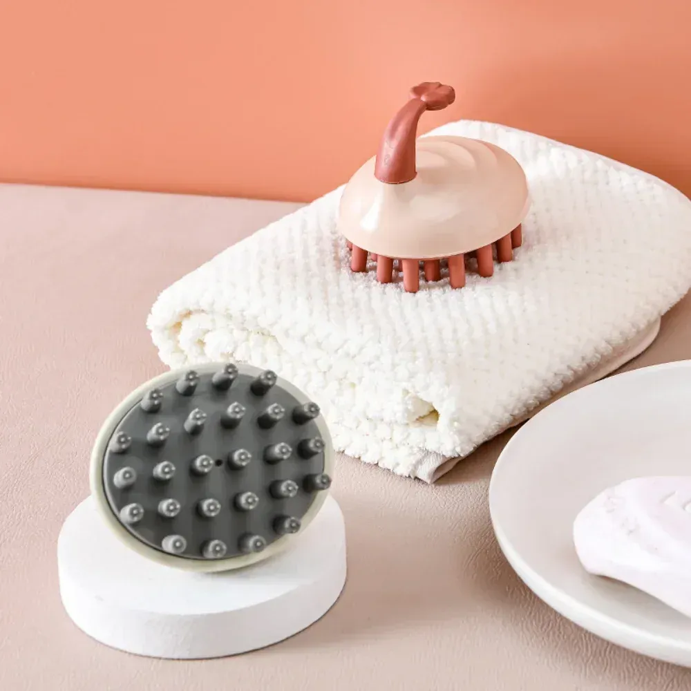 Brosse de massage en silicone, finition soignée