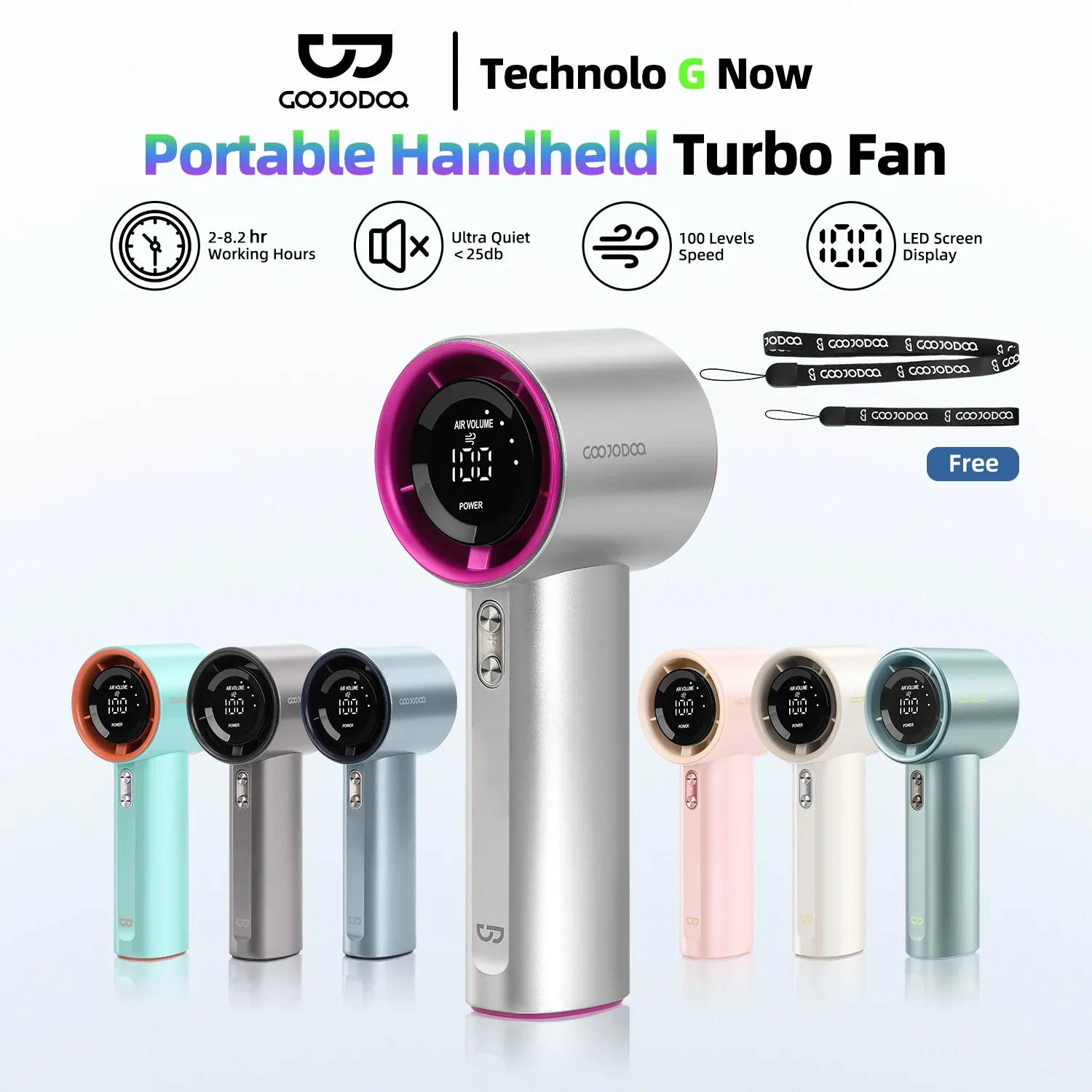 Mini ventilateur de bain Aste, vitesse réglable en 100 niveaux, ventilateur électrique à affichage numérique, turbo, portable, usage extérieur