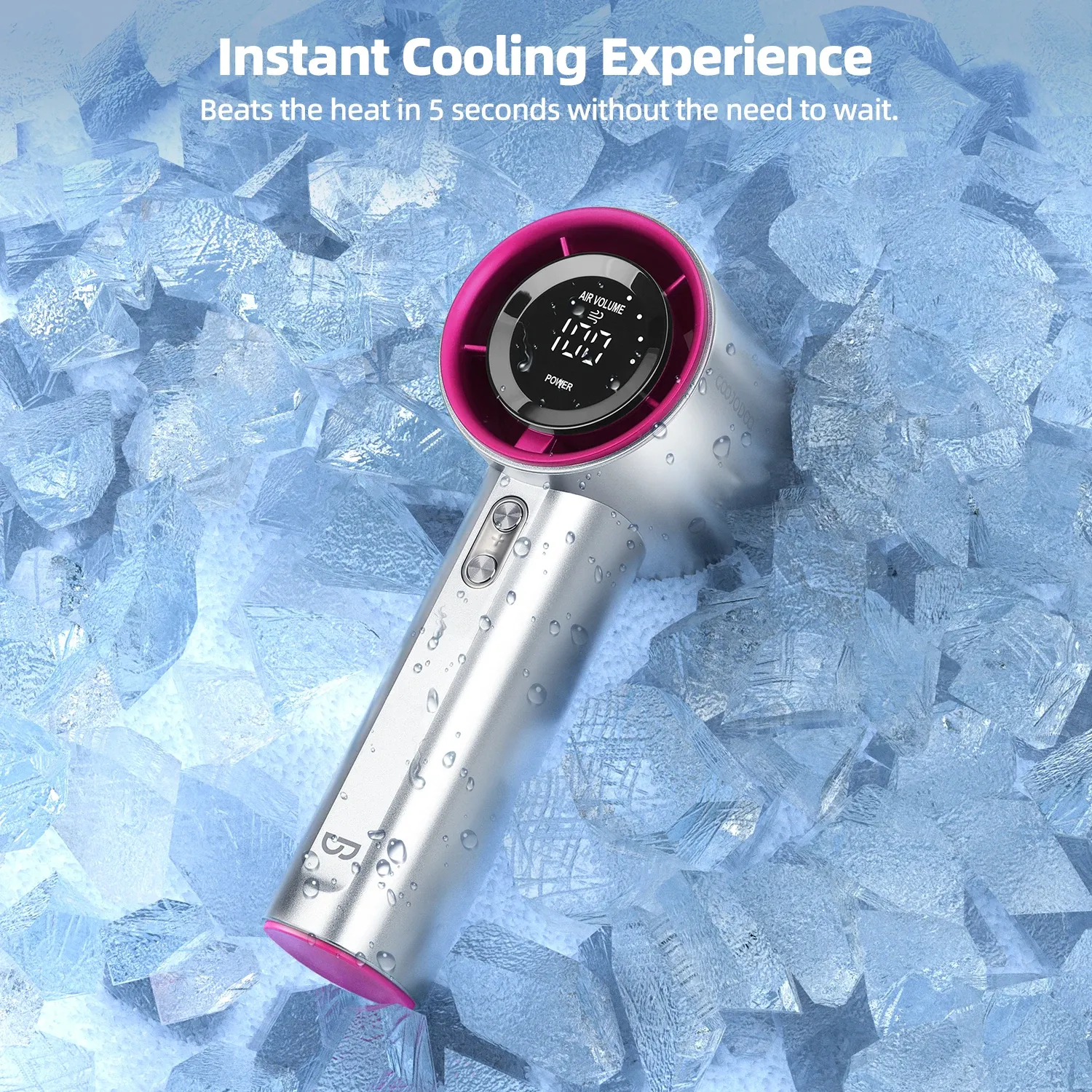 Mini ventilateur de bain Aste, vitesse réglable en 100 niveaux, ventilateur électrique à affichage numérique, turbo, portable, usage extérieur 3