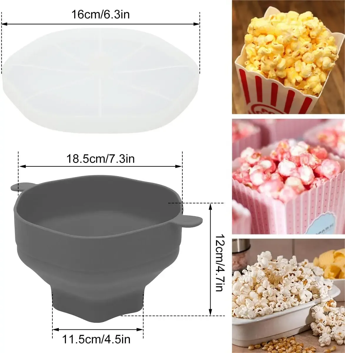 Bol à pop-corn en silicone, ambiance cuisine