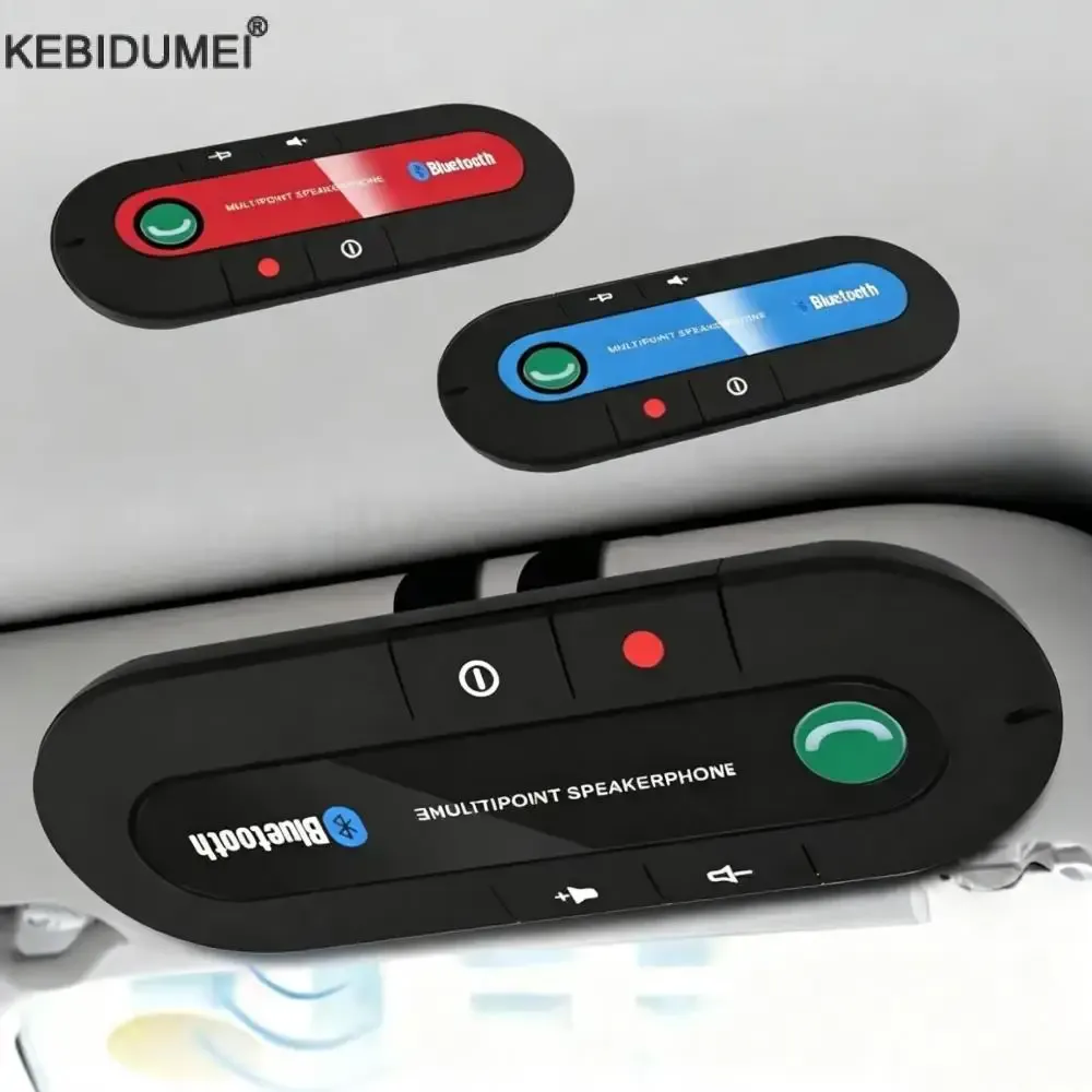 Haut-parleur Bluetooth pour voiture avec kit mains libres et clip pare-soleil, récepteur audio sans fil et lecteur MP3 stéréo