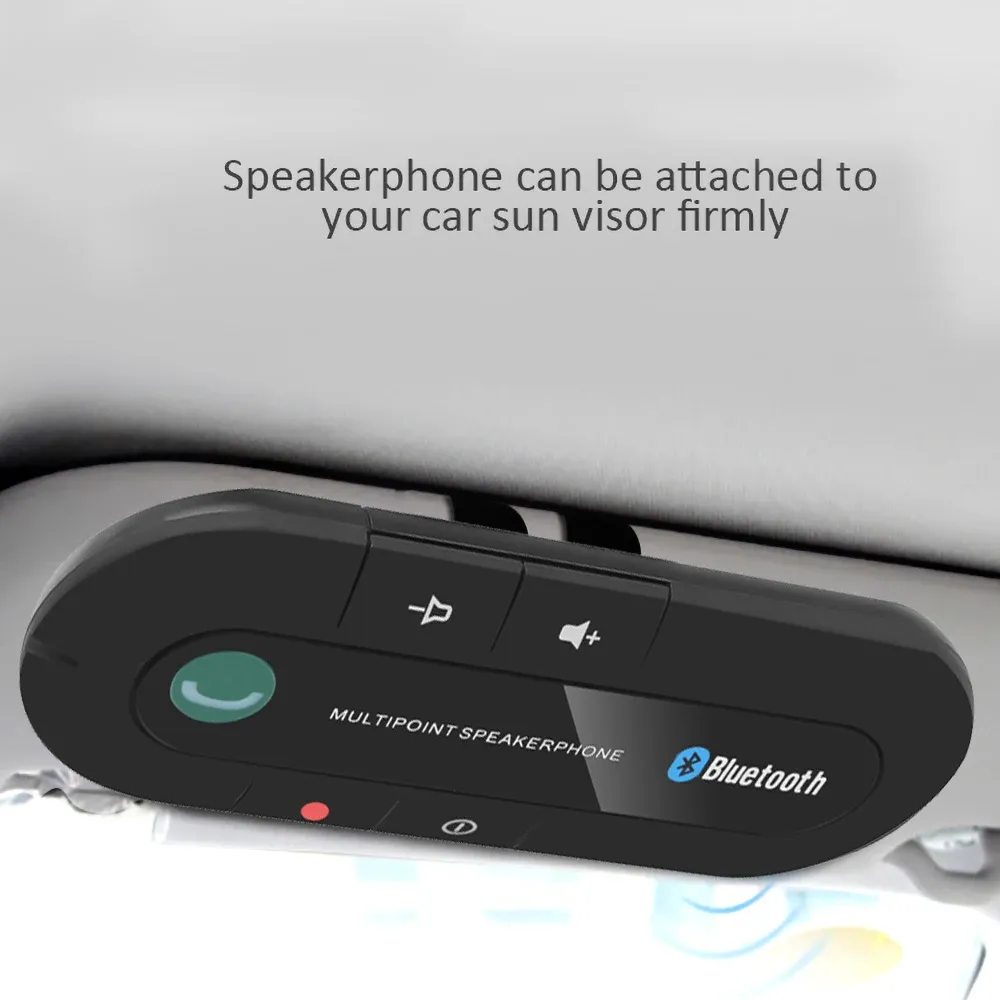 Haut-parleur Bluetooth pour voiture avec kit mains libres et clip pare-soleil, récepteur audio sans fil et lecteur MP3 stéréo 4