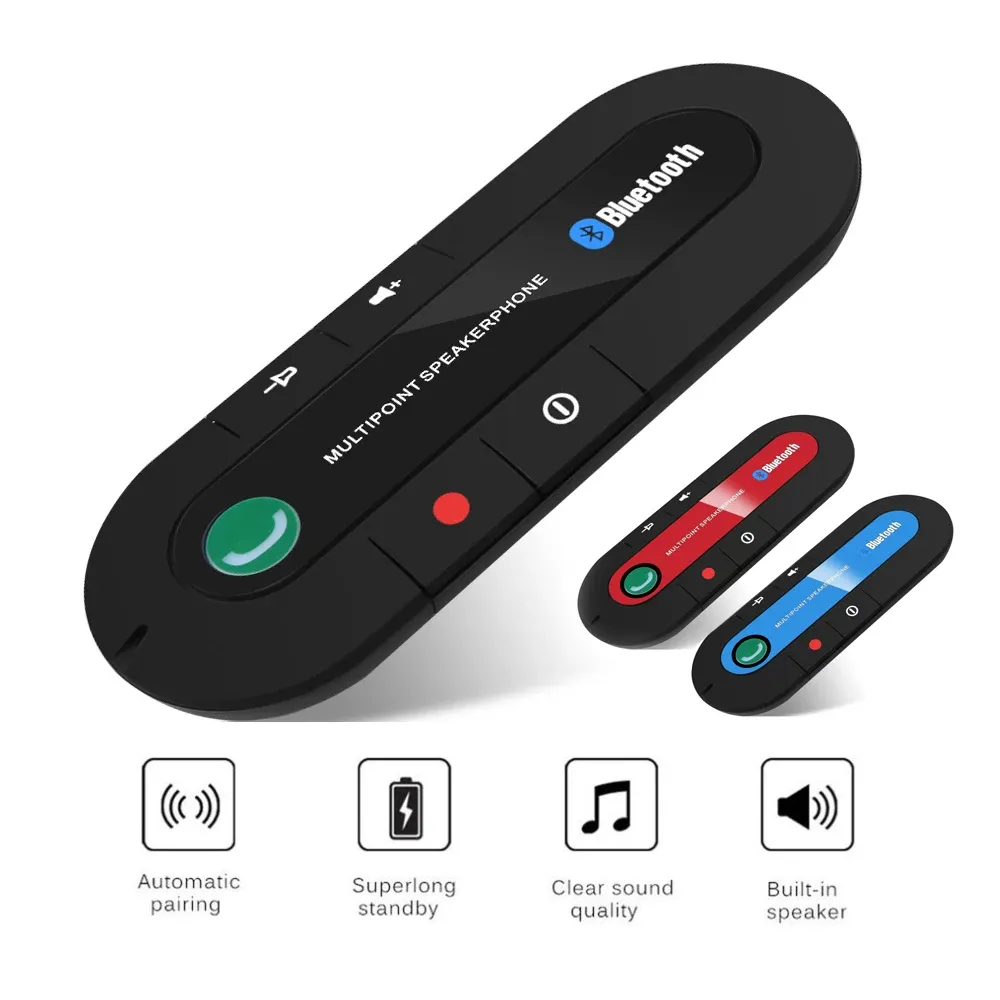 Kit voiture Bluetooth présenté dans un habitacle