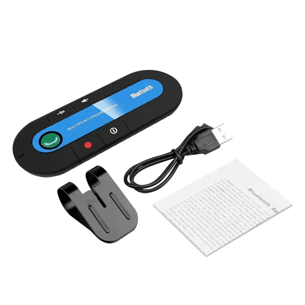Haut-parleur Bluetooth pour voiture avec kit mains libres et clip pare-soleil, récepteur audio sans fil et lecteur MP3 stéréo 9