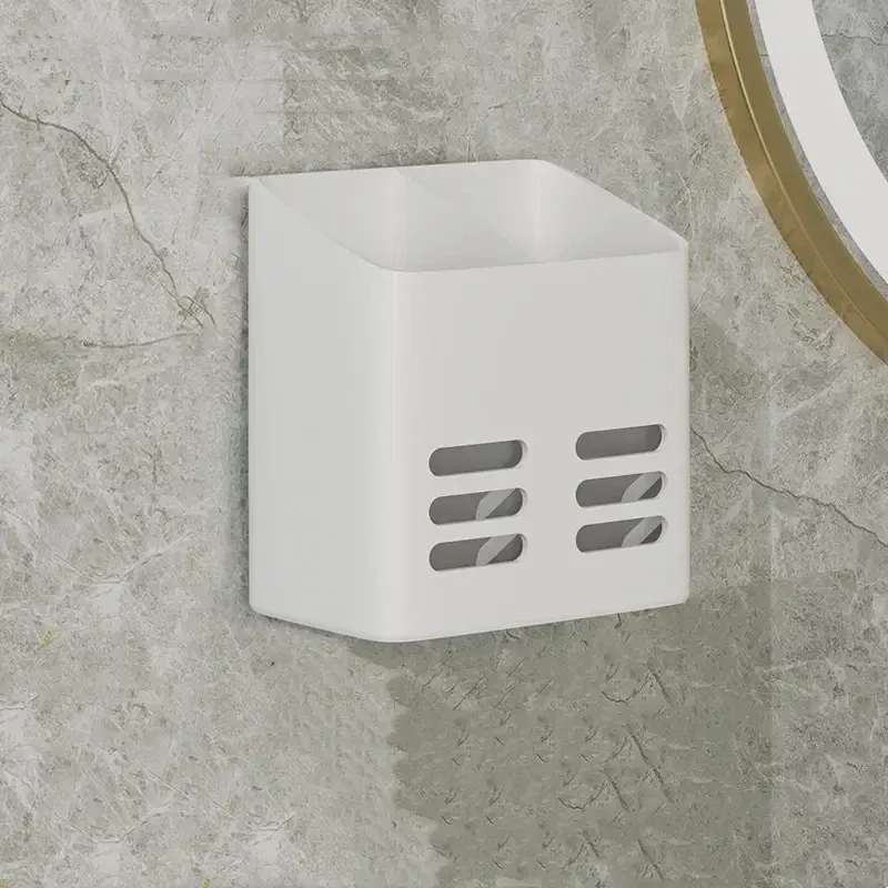 Étagère de salle de bain, organisateur de rangement de maquillage, sans perçage, étagère de toilette, peigne mural, support de produits de soins de la peau, accessoires de salle de bain 8