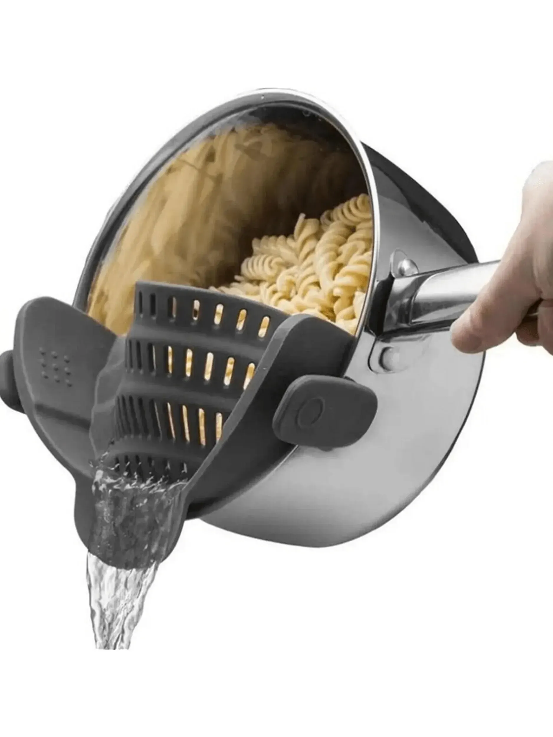 Passoire en silicone réglable à clipser pour casseroles et bols, idéale pour nouilles et pâtes, 1 pièce