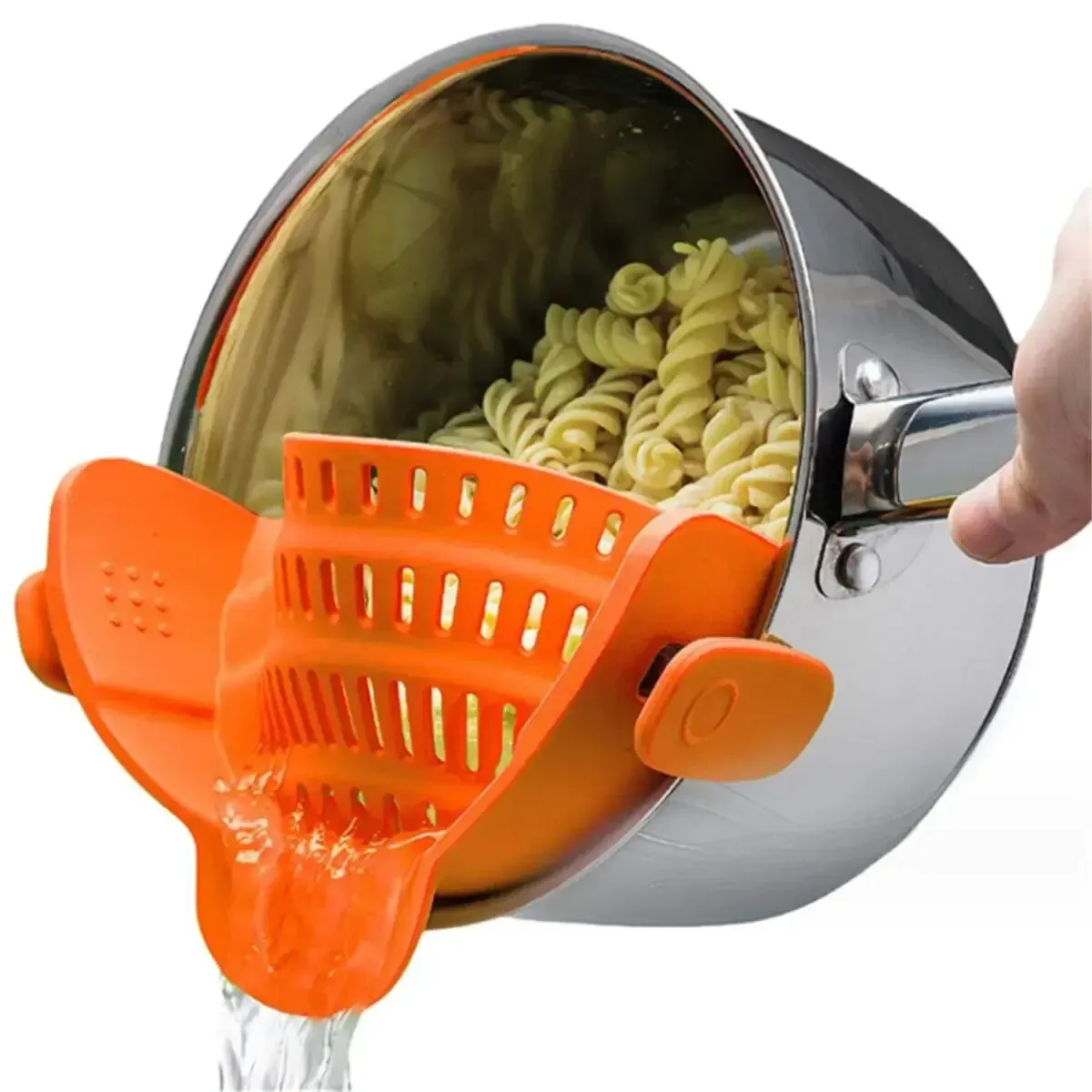Passoire en silicone réglable à clipser pour casseroles et bols, idéale pour nouilles et pâtes, 1 pièce 9