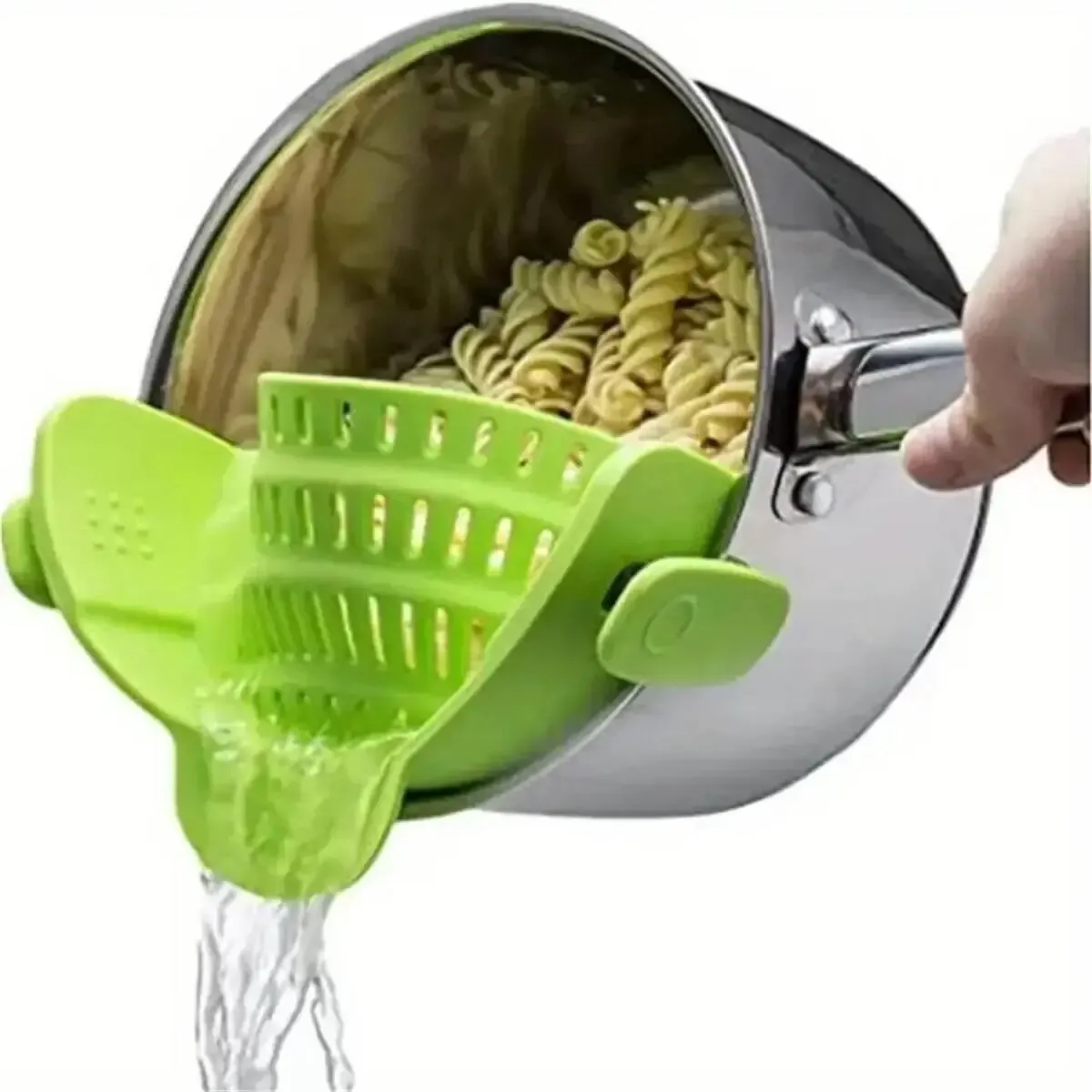 Passoire en silicone réglable à clipser pour casseroles et bols, idéale pour nouilles et pâtes, 1 pièce 11