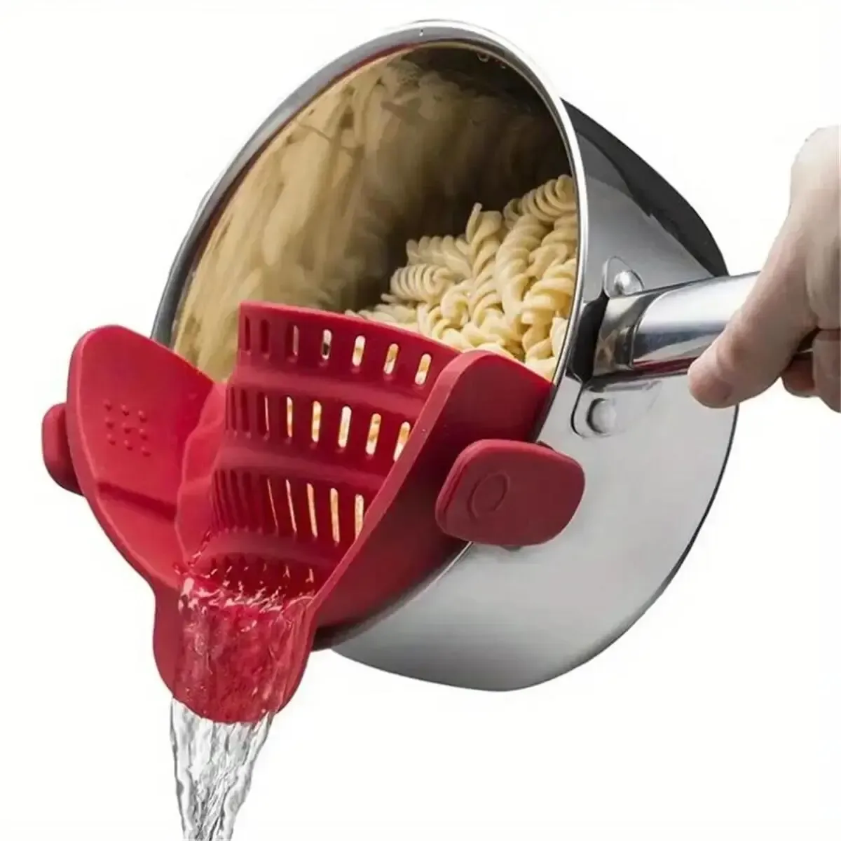 Passoire en silicone réglable à clipser pour casseroles et bols, idéale pour nouilles et pâtes, 1 pièce 10