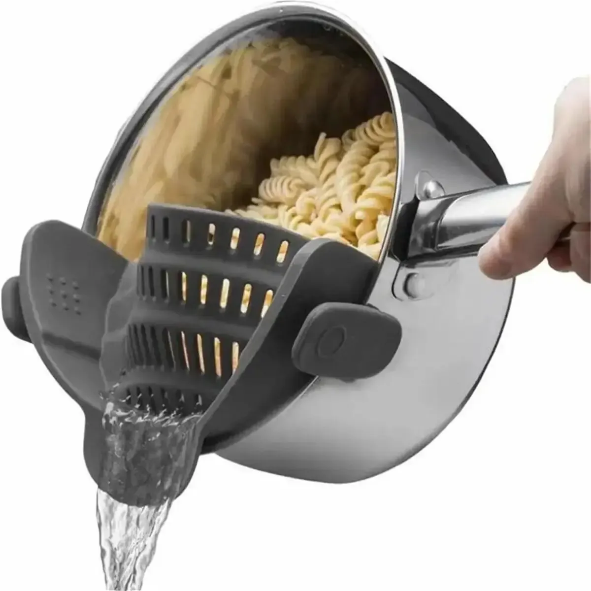 Passoire en silicone réglable à clipser pour casseroles et bols, idéale pour nouilles et pâtes, 1 pièce 8